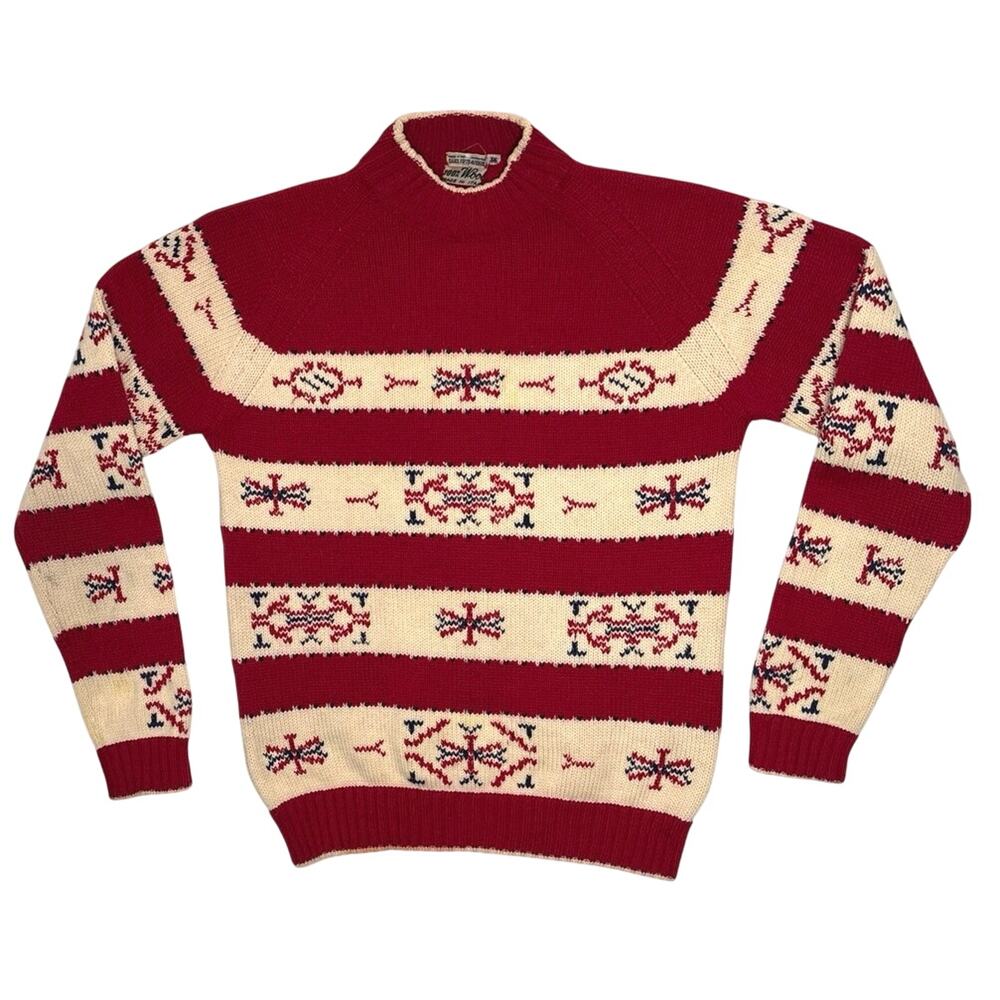 Vintage 1950s Saks Fifth Avenue Wool Alpine Sweater Size 36